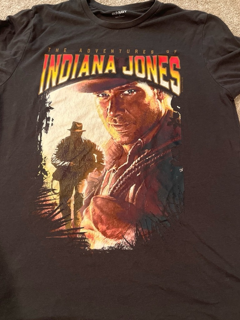 Old Navy Men’s Gray Indiana Jones Graphic T‑Shirt